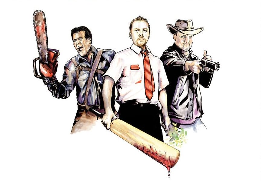 Comedy Trio - Evil Dead, Shaun of the Dead, Zombieland - Geek Gallery
