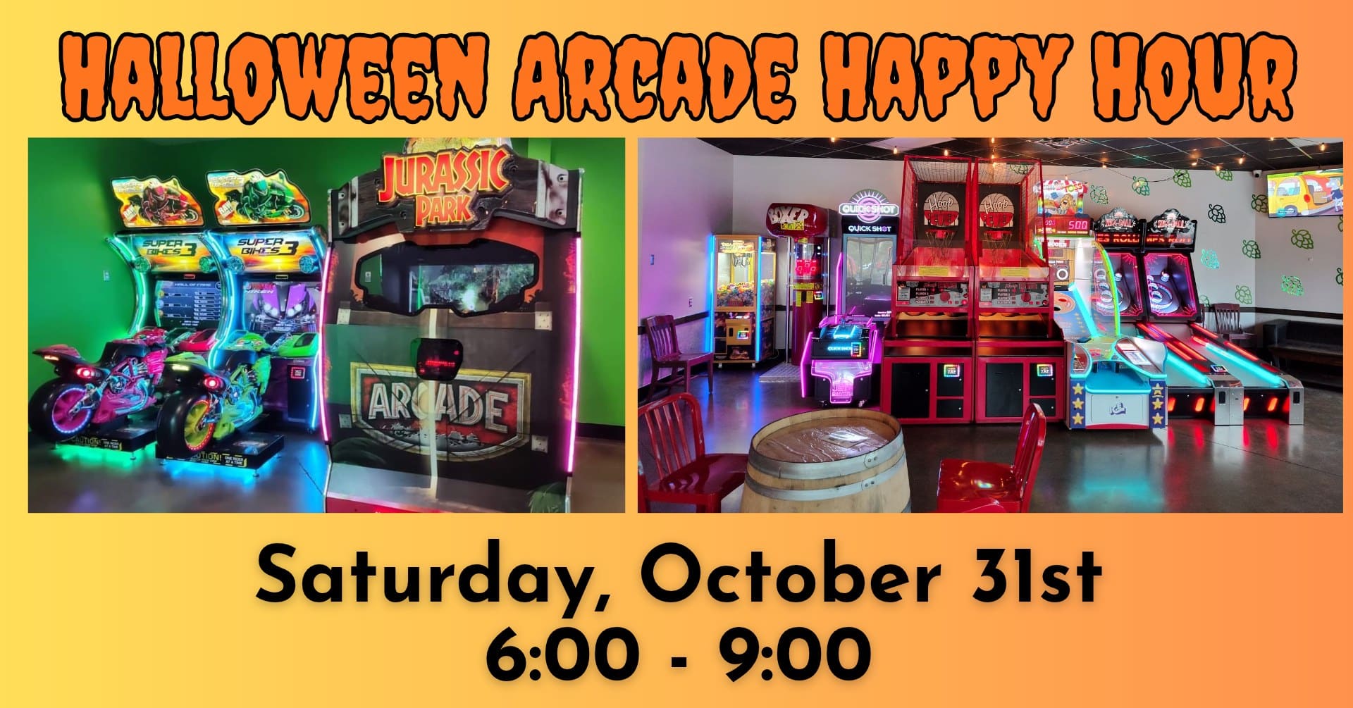 Halloween Arcade Happy Hour
